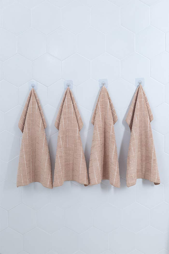 HYER KITCHEN Microfiber Dish Towels - Soft, Super Absorbent and Lint Free Kitchen Towels - 8 Pack (Lattice Designed Camel Colors) - 26 x 18 Inch (Camel) - Image 4